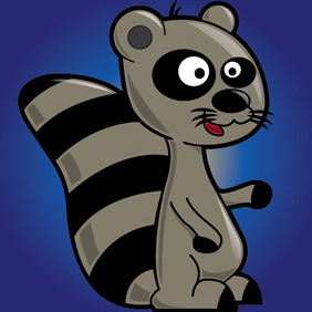 Free Funny Raccoon Cartoon Character - vector gratuit #217931
